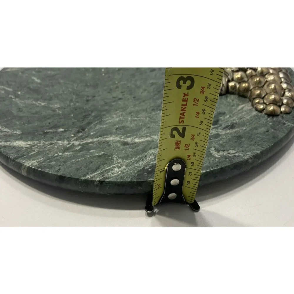 Godinger GSA Silver Art Co. Cheese Tray Green Marble Silver Grape Cluster-10